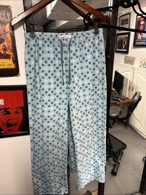 Light Blue Polka Dot Women's Lounge Pajama Pants